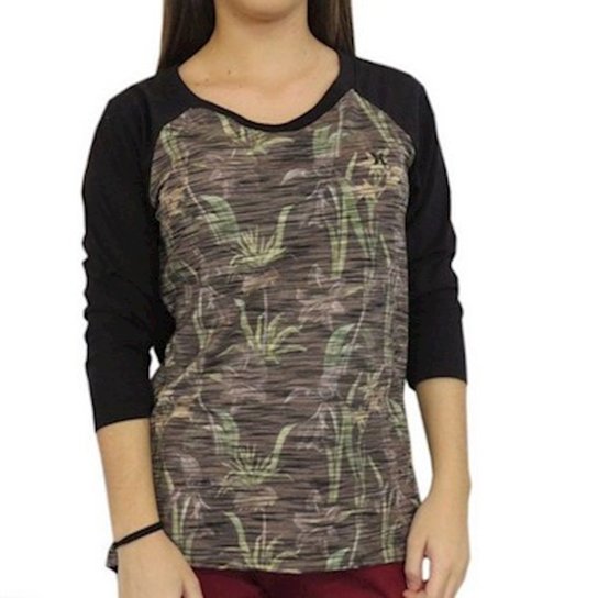 Camiseta Raglan Especial Beavis Hurley Feminina - Preto