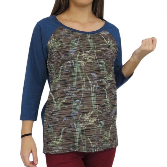 Camiseta Raglan Especial Beavis Hurley. - Marinho+Verde