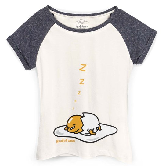 Camiseta Raglan Gudetama Cochilo bandUP! - Bege