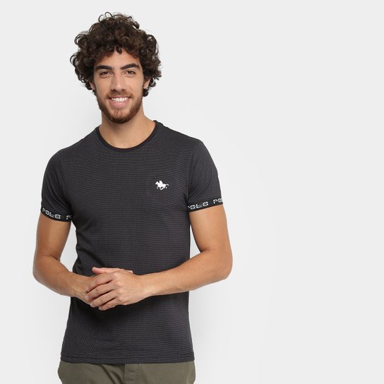 Camiseta RG 518 Manga Estampada Masculina - Preto