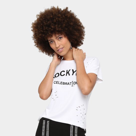 Camiseta Road Mel Rock You Feminina - Off White