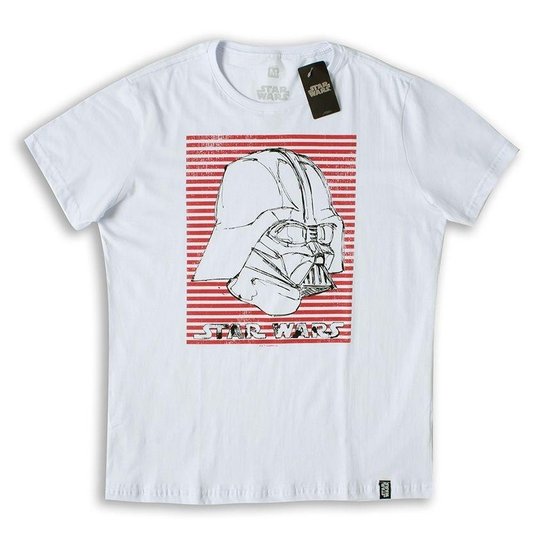 Camiseta Star Wars Vader Stripes - Branco