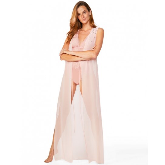 Camisola Amaro Longa Com Aplicações - Rosa