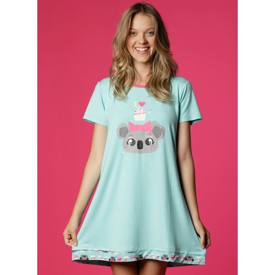 Camisola Manga Curta Visco Coala Adulto Puket - Verde