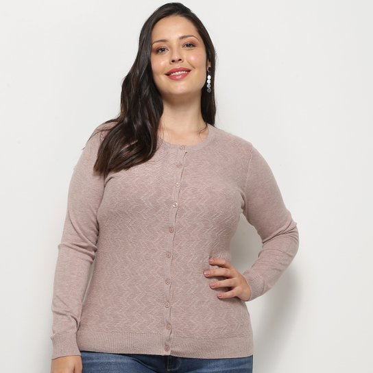Cardigã Facinelli Liso Feminino - Bege