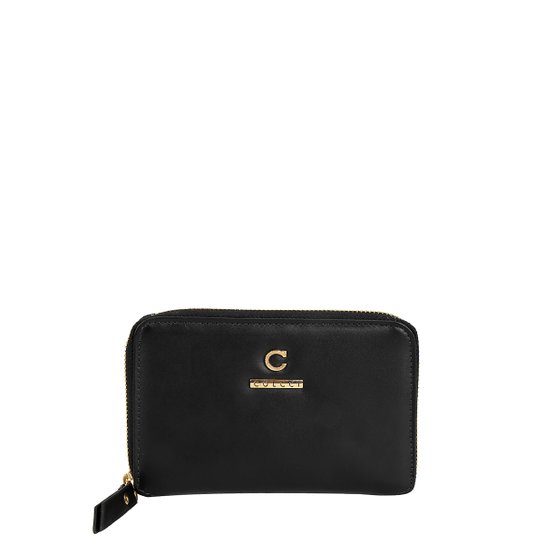 Carteira Couro Colcci com Logo Feminina - Preto