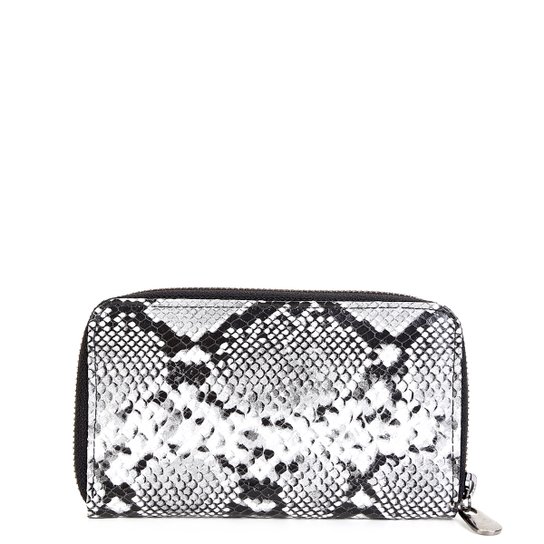 Carteira Couro Shoestock Snake Feminina - Preto+Branco