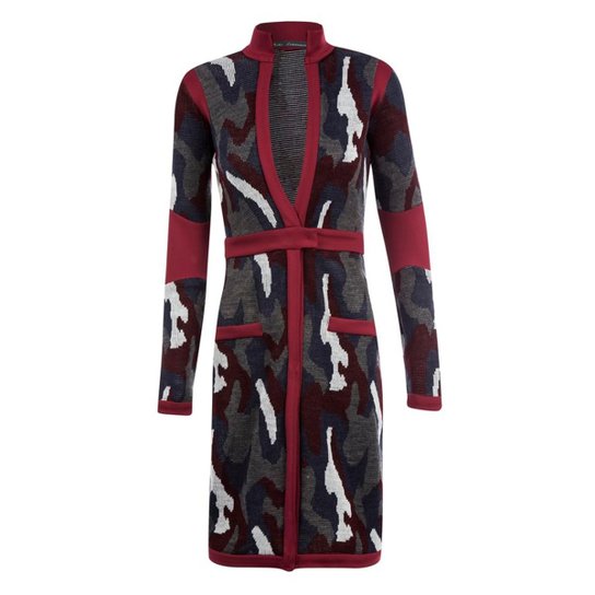Casaco Kika Simonsen Midi Manga Longa Feminino - Preto+Vinho