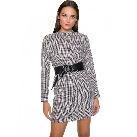 Chemise Amaro De Algodão Xadrez - Preto