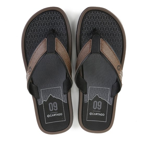 Chinelo Cartago Maiorca Masculino - Preto+Marrom