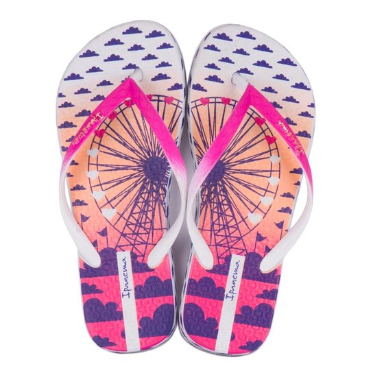 Chinelo Grendene Ipanema Troca Tiras - Rosa+Lilás