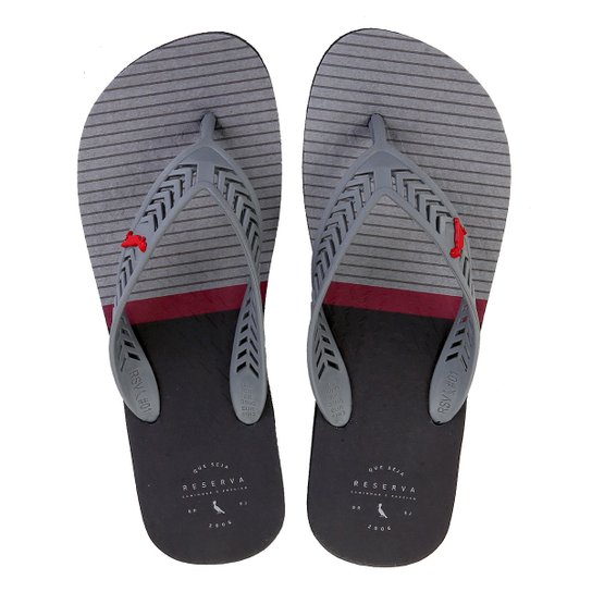 Chinelo Reserva Dedo Borracha RSV1233 Masculino - Preto+Cinza