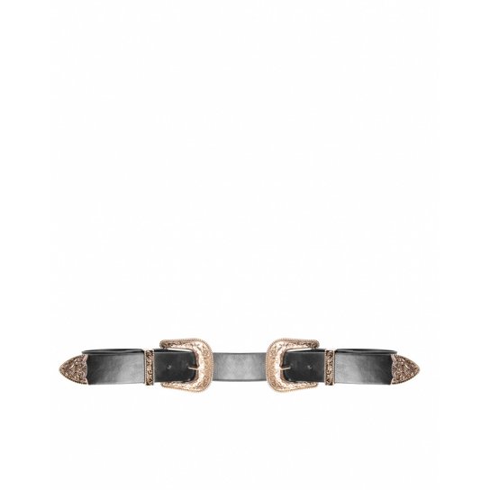 Cinto Amaro Fivela Dupla Grosso Feminino - Dourado