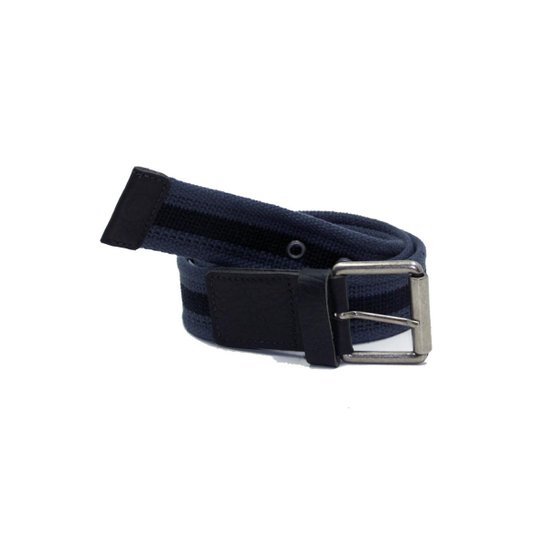 Cinto Masculino Cadarço Via Luna Listrado - Branco+Preto