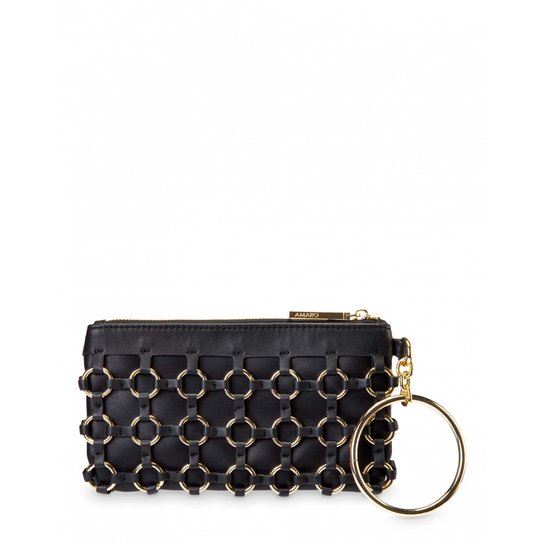 Clutch Amaro Detalhes Argolas - Preto