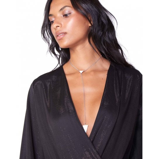 Colar Amaro Geométrico Triângulos Feminino - Prata