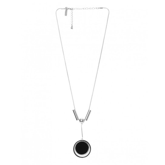 Colar Amaro Pingente Round Feminino - Prata