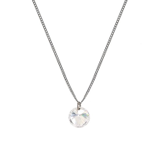 Colar Rabo de Gato Curto Zirconia - Grafite
