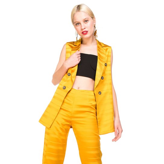 Colete Amaro De Alfaiataria - Amarelo