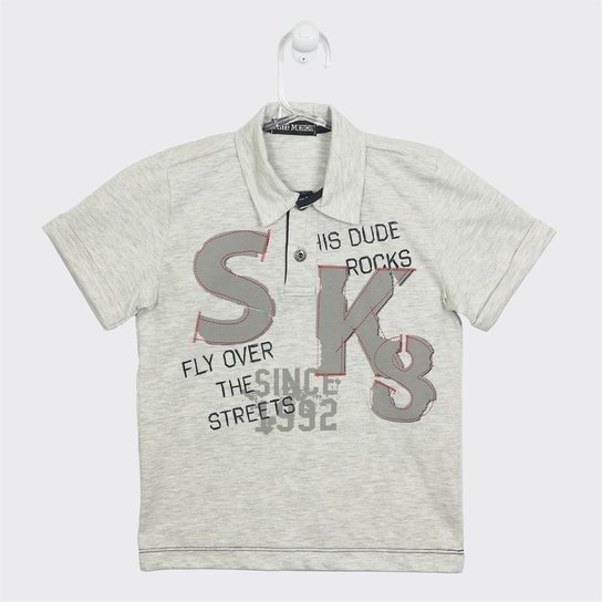 Conjunto Arte Menor Camisa Polo e Short Bolsos Laterias - Cinza