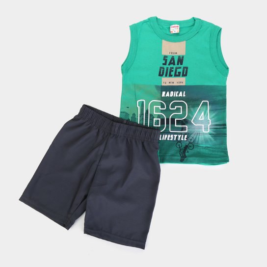 Conjunto Infantil Brandili San Diego Masculino - Verde