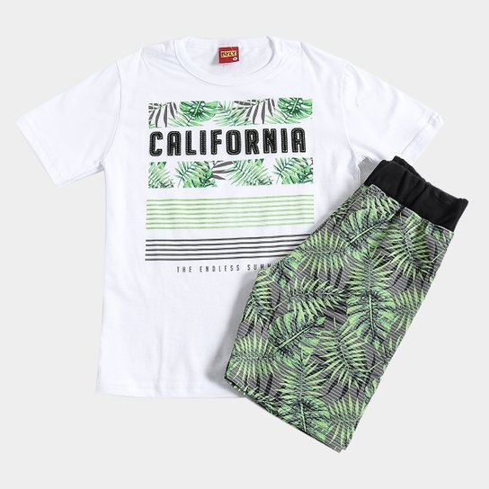 Conjunto Infantil Kyly California Masculino - Branco