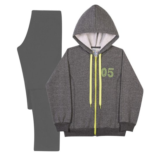 Conjunto Moletom Pulla Bulla - Cinza