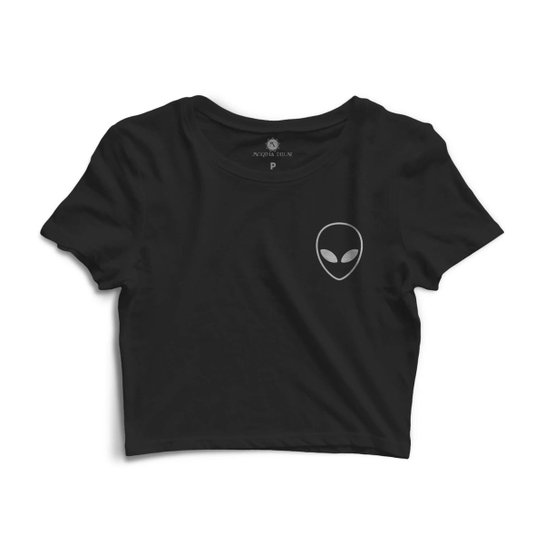 Cropped Morena Deluxe Alien Pequeno Feminino - Preto