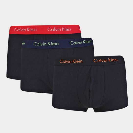 Cueca Boxer Calvin Klein Trunk Kit Com 3 S Low Rise - Verde