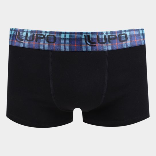 Cueca Boxer Lupo Cós Xadrez - Preto