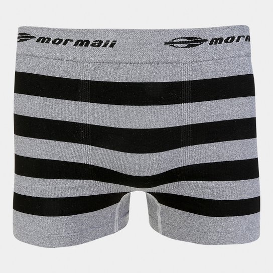 Cueca Boxer Mormaii Am Listras - Cinza+Preto