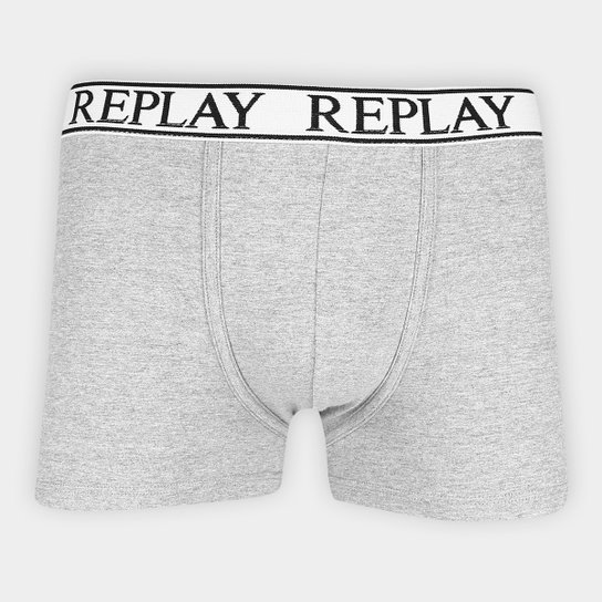Cueca Boxer Replay Básica - Cinza