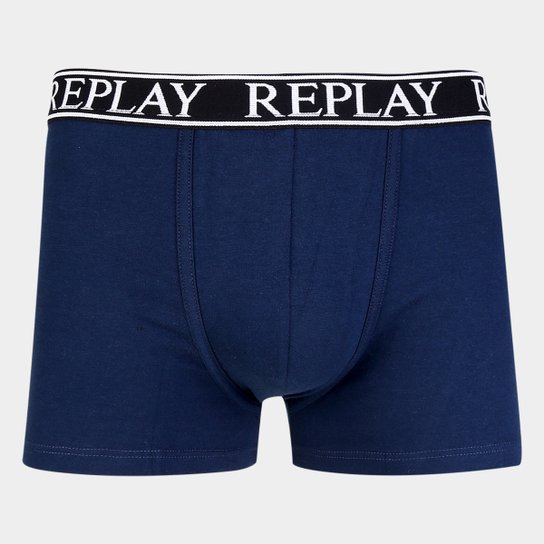 Cueca Boxer Replay Básica - Azul Escuro