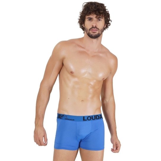 Cueca Click Chique Boxer Elástico Exposto - Azul