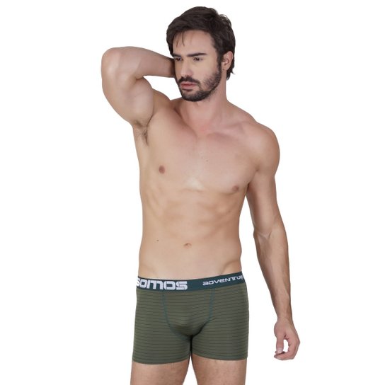 Cueca Click Chique Boxer Elástico Exposto - Verde