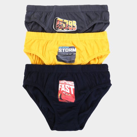 Cueca Infantil Lupo Boxer Estampa Carros - Branco+Preto
