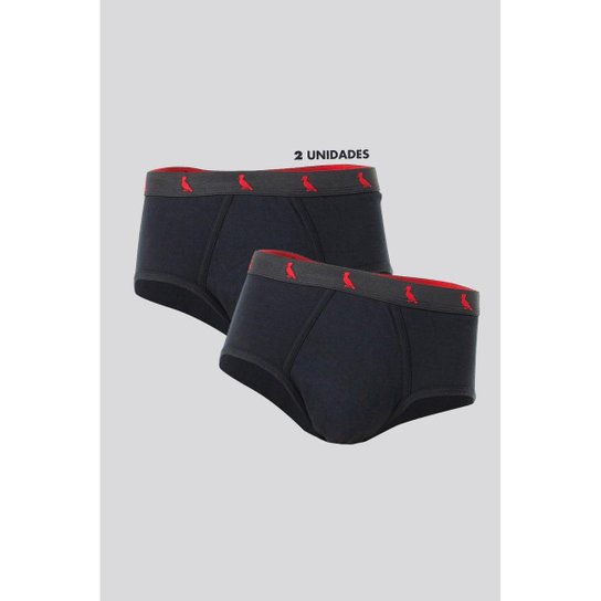 Cueca Reserva Cont. Basica Pack 2 Algodao - Preto
