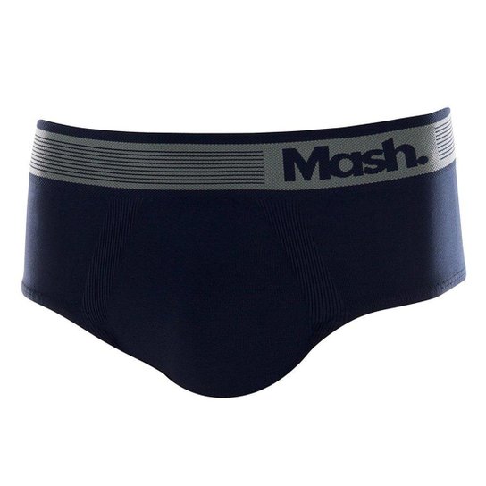 Cueca Slip Mash Microfibra Sem Costura - Azul+Marinho