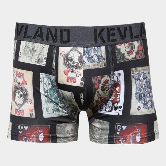 Cuexa Boxer Kevland Cartas - Preto+Bege
