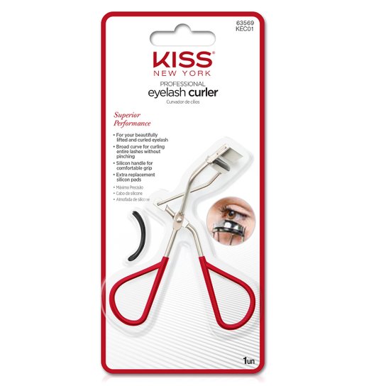 Curvador de Cilios Kiss New York - Prata+Vermelho