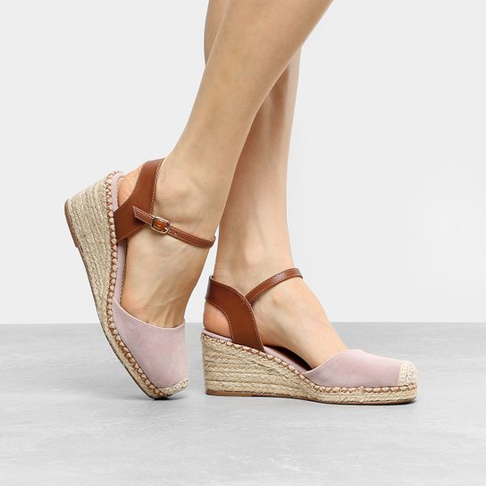 Espadrille Anabela Drezzup Corda Feminina - Rosa
