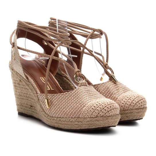 Espadrille Santa Lolla Amarração Tramada Feminina - Areia