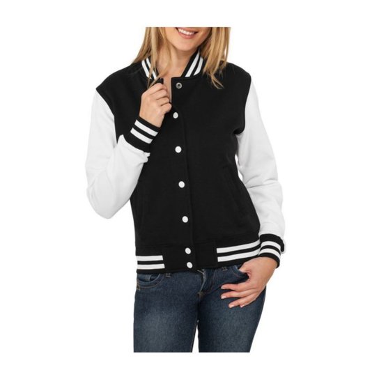 Jaqueta College Criativa Urbana Americana Lisa - Preto