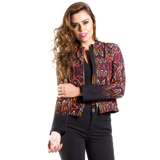 Jaqueta Estampada Feminina - Vermelho
