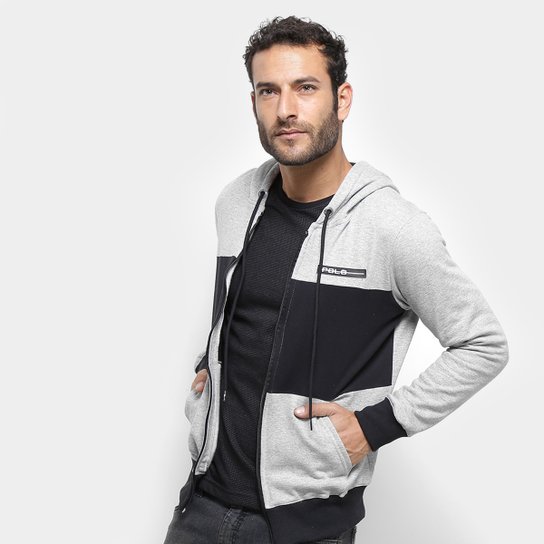 Jaqueta Moletom Polo RG 518 Bicolor Masculina - Mescla