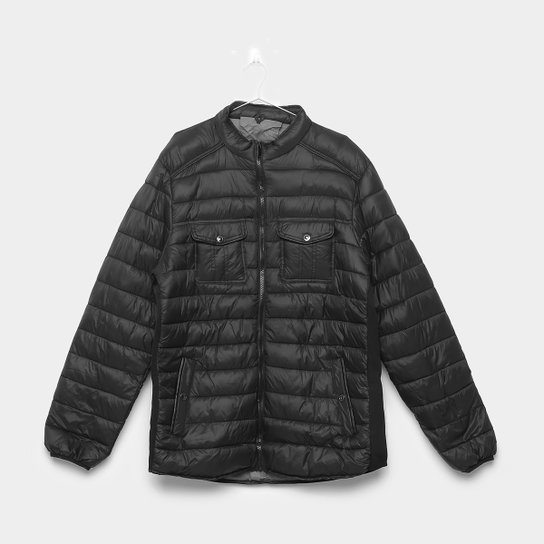 Jaqueta Sea Surf Puffer Nylon Plus Size Masculina - Preto
