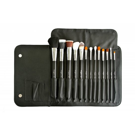 Kit 13 Pincéis Sintéticos Profissionais - Amazing Vegan - Preto+Marrom