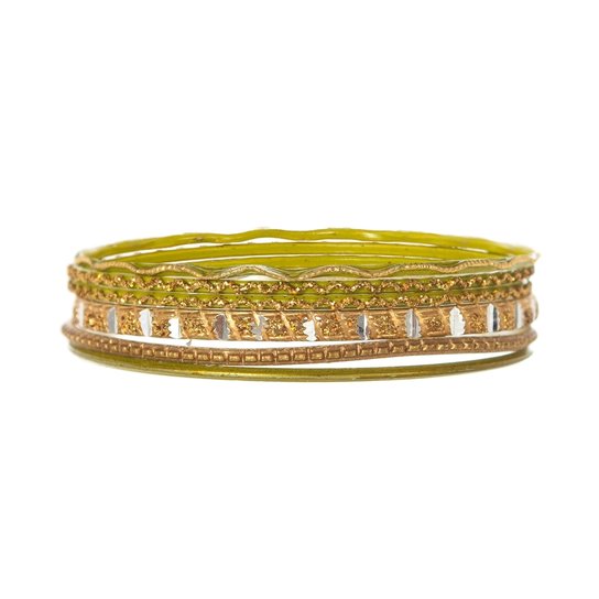 Kit 6 Pulseira Rabo de Gato Metal - Verde