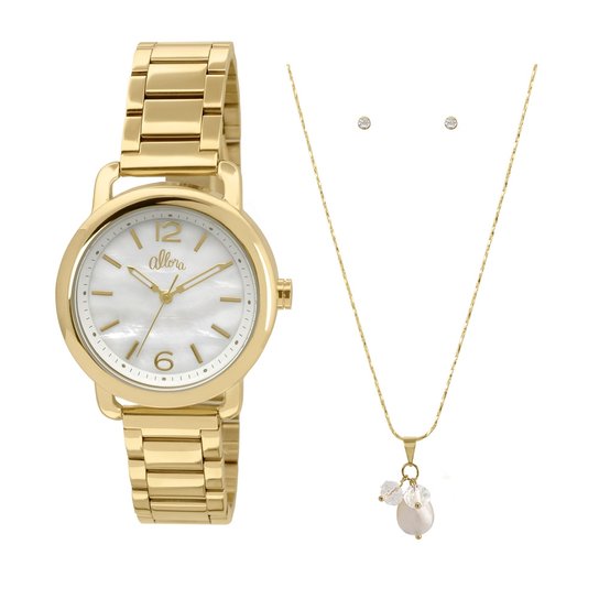Kit Allora Par Perfeito Pérolas - Dourado