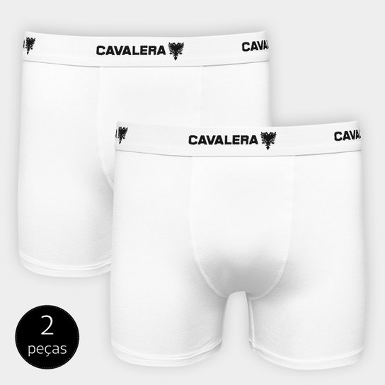 Kit Cueca Boxer Cavalera 2 Peças - Branco
